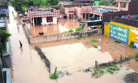 The flooded Mohra village in Ambala