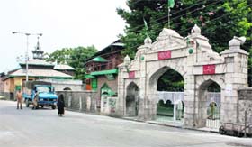 A view of the Naqashbandh Sahib martyrs shrine in Srinagar