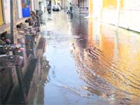 A flooded street at Nabha.