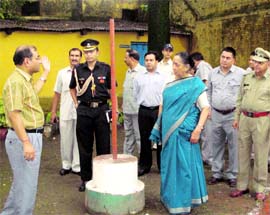 Governor Margaret Alva inspects the Nehru Ward of the Dehradun Old Jail on Tuesday