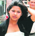 Nihita Biswas (21), who reportedly married Charles Sobhraj in prison two years ago, arrives at the Supreme Court in Kathmandu.
