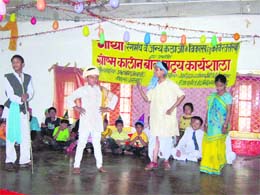 Children enact a play at a training camp in Pitthoragarh.