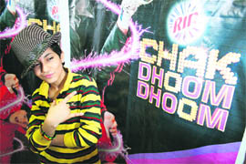 Piyush Bhagat, who has reached the final round of dance reality show Chak Dhoom Dhoom, in Jammu on Thursday.