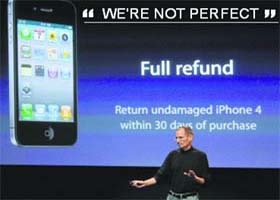 Apple CEO Steve Jobs speaks at the Apple headquarters in Cupertino, California