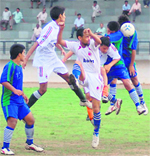 A match in progress at the Super District League in Dehradun 