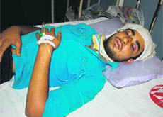 Ajeeb, who was allegedly kidnapped in Rajouri, recovers at a hospital in Jammu on Saturday.