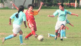 A match in progress between West Bengal and Puducherry on the PEC grounds in Chandigarh