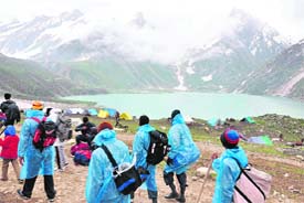A breathtaking view of Sheshnag lake en route