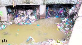 Garbage seen choking the drains