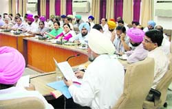 State RTI Commissioner Darbara Singh Kahlon addresses the public information officials during a seminar in Ludhiana on Monday.