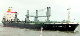Cargo ship MV Khalijia is anchored off Mumbai coast on Monday after all 28 crew members were rescued by the Coast Guard. The vessel was sailing to Mumbai from China when the Maritime Rescue Co-ordination Centre here received a call informing flooding onboard.