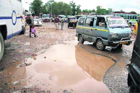 The water-logged railway station in Jammu after a days rain