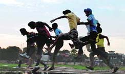 Children enjoy cool weather after the rain in Mohali