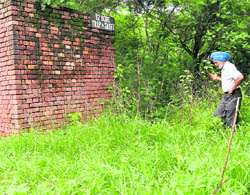  Former shooter Col JS Dhillon amidst wild shrubs at 12 bore trap and skeet range in Patiala ki Rao Shooting Range at Sector 25, Chandigarh.