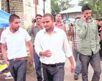 Accused in the Aman Kachroo death case coming out of the court after an hearing at Kangra on Friday.