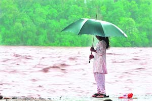The Tawi in spate after a downpour.