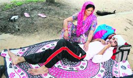 Ajeeb Narwal, accused in a rape case, at the GMCH, Jammu, after he was discharged by the hospital on Saturday.