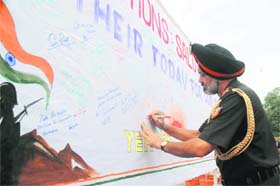 IMA Commandant RS Sujalana participates in the Kargil Vijay Diwas celebrations in Dehradun 