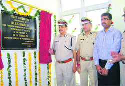 Additional Director General of Police BS Sandhu inaugurates the newly constructed building of the Khol police station in Rewari