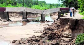 The bridge on the Dadupur-Nalvi canal in Yamunanagar has broken. It was innaugurated amid much fanfare last year.