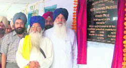 Revenue Minister Ajit Singh Kohar lays stone of the fully computerised land record office at Anandpur Sahib on Tuesday.