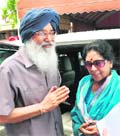 Chief Minister Parkash Singh Badal comes out after meeting Prime Minister Manmohan Singh at Parliament House on Wednesday. Santosh Chaudhary, MP, is also seen in the picture. 