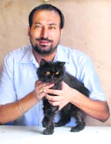 Dr A S Toor with his pet