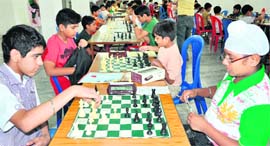 The Boys and Girls Chess Championship in progress at St Xaviers School, Sector 44, Chandigarh, on Sunday.