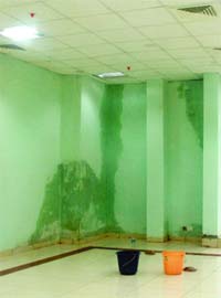 Leaking roof of the auditorium