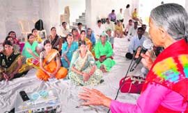 Women activists stage an agitation in Haridwar on Sunday