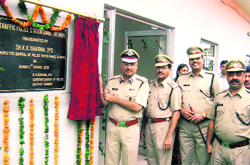 IGP K.K. Sharma inaugurates the new building of traffic police station at Bawal in Rewari.