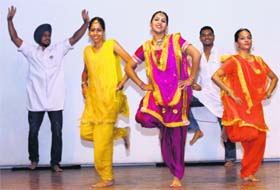 Students of the PEC University of Technology perform during the second day of the orientation programme in Chandigarh on Tuesday.