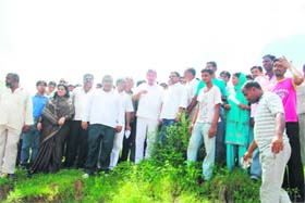 Union Minister of State for Labour and Employment Harish Rawat visits rain-affected areas in Dehradun district