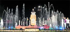 Prof Mohan Singh Chowk on the Ferozepur Road in Ludhiana wears a new look, with the municipal corporation installing fountains on the chowk