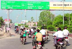 One of the signboards in Ludhiana