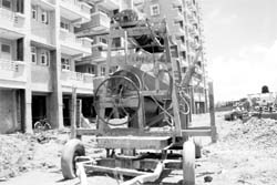 A machine lying dysfunctional at Sector 20, Panchkula