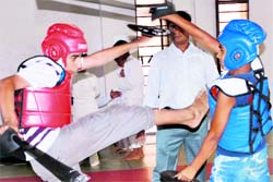 Players in action during a match in Chandigarh 