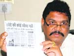 Suresh Rathore, vice-chairman of the Uttarakhand Commission for Scheduled Castes and Scheduled Tribes, addresses a press conference in Dehradun 