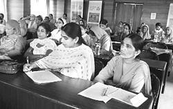 Members of the Ekal Nari Shakti Sangathan, HP, at a meeting in Shimla