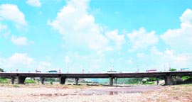 After incessant rain, a clear skyline across the Tawi bridge in Jammu on Wednesday 