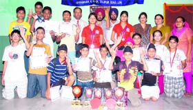 The winners of the Ludhiana Sahodya East Table Tennis Tournament