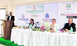 Dr Ravindran speaks at a national summit of school principals in Mussoorie on Thursday