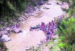 The scene of the bus accident in Bhaderwah