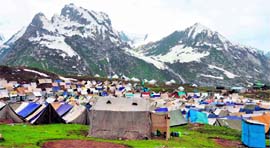 A view of the Sheshnag base camp.