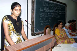 A participant speaking during the seminar on the theme of Honour Killing