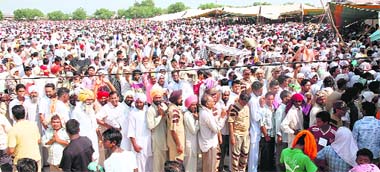 Long queues for donating blood at a camp organised by Dera Sacha Sauda at Sirsa