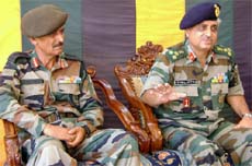 Brigadier KD Malhotra DDG, Recruiting (right) speaks to the media on Monday in Abohar. 