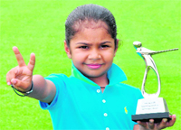 Vasundara Thiara strikes a pose at the CGA Golf Range in Chandigarh 