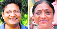 Presidential candidates Akshay Kumar; and (right) Jaspal Kaur Kang
