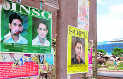 Posters of the candidates for Punjab Students Council Election deface Zirakpur flyover.